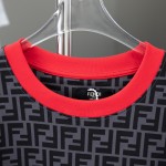 Fendi Zucca Monogram Black / Red cotton T-shirt