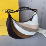 Fendi Fendigraphy Small Leather bag with beige and brown inlay