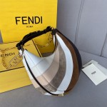 Fendi Fendigraphy Small Leather bag with beige and brown inlay