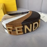 Fendi Fendigraphy Small Leather bag with beige and brown inlay