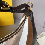 Fendi Fendigraphy Small Leather bag with beige and brown inlay