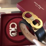 Ferragamo Gancini switch belt box Black / Gold