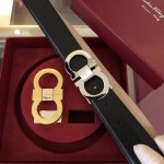 Ferragamo Gancini switch belt box Black / Gold