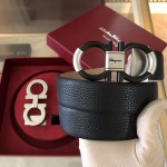 Ferragamo Gancini switch belt box Black with Suede