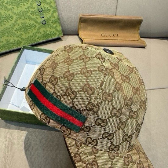 Gucci Original GG canvas baseball hat with Web Beige