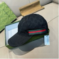 Gucci Original GG canvas baseball hat with Web Black