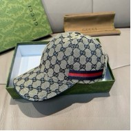 Gucci Original GG canvas baseball hat with Web Blue