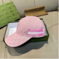 Gucci Original GG canvas baseball hat with Web Pink