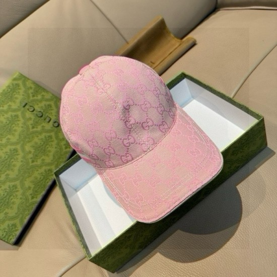 Gucci Original GG canvas baseball hat with Web Pink