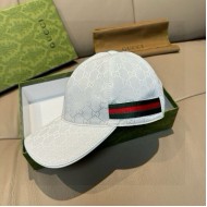 Gucci Original GG canvas baseball hat with Web White