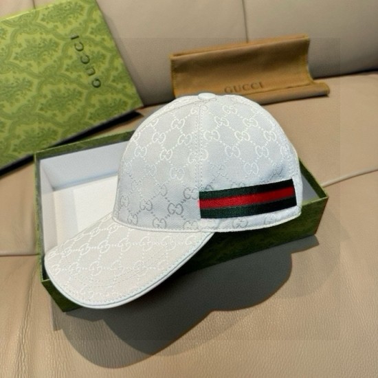 Gucci Original GG canvas baseball hat with Web White