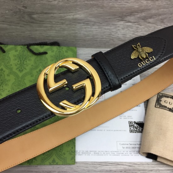 Gucci GG belt with Interlocking G buckle with Bee