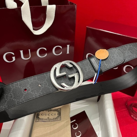 Gucci GG belt with Interlocking G buckle Black