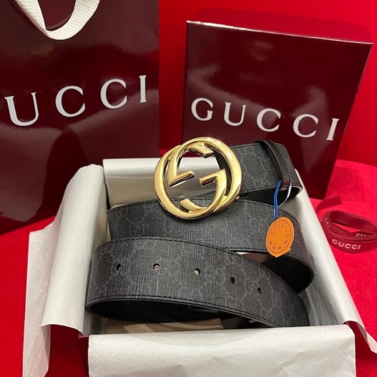 Gucci GG belt with Interlocking G buckle Black