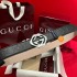 Gucci GG Interlocking Square Buckle Guccissima Leather Belt Black