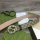 Gucci GG Supreme belt with G buckle Brown