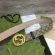 Gucci GG Supreme belt with G buckle Brown