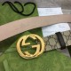 Gucci GG Supreme belt with G buckle Brown