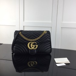 Replica Gucci GG Marmont medium shoulder bag Black ‎443496