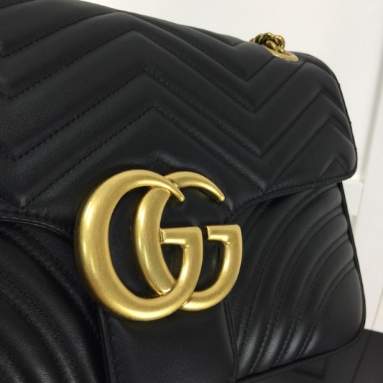 replica G*u*i gg marmont medium shoulder bag black ‎443496