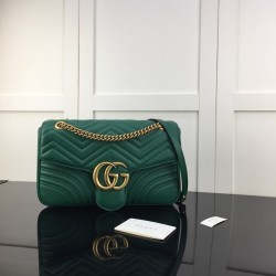 Replica Gucci GG Marmont medium shoulder bag Green ‎443496