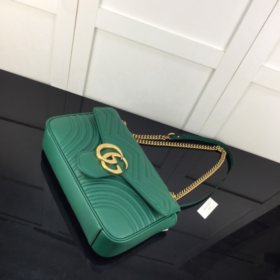 Replica Gucci GG Marmont medium shoulder bag Green ‎443496