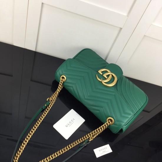 replica G*u*i gg marmont medium shoulder bag green ‎443496