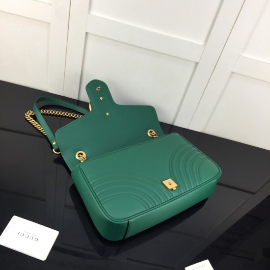 Replica Gucci GG Marmont medium shoulder bag Green ‎443496