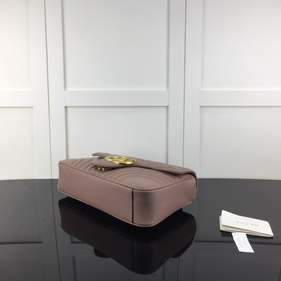 Replica Gucci GG Marmont medium shoulder bag nude ‎443496