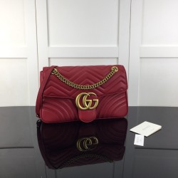 Replica Gucci GG Marmont medium shoulder bag Red ‎443496