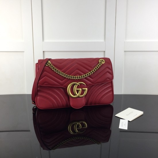 replica G*u*i gg marmont medium shoulder bag red ‎443496