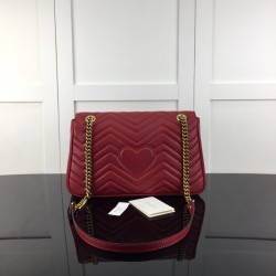 Replica Gucci GG Marmont medium shoulder bag Red ‎443496