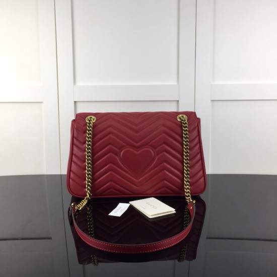 replica G*u*i gg marmont medium shoulder bag red ‎443496