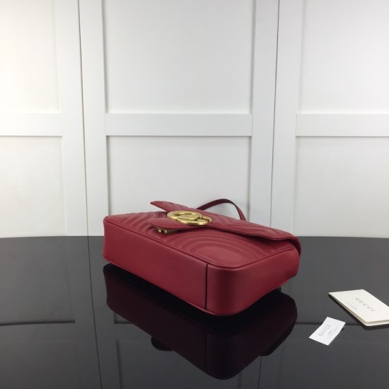 Replica Gucci GG Marmont medium shoulder bag Red ‎443496