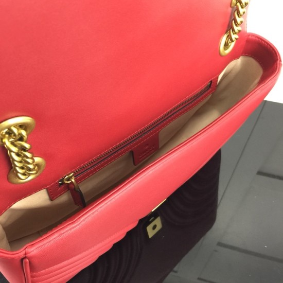 Replica Gucci GG Marmont medium shoulder bag Red ‎443496