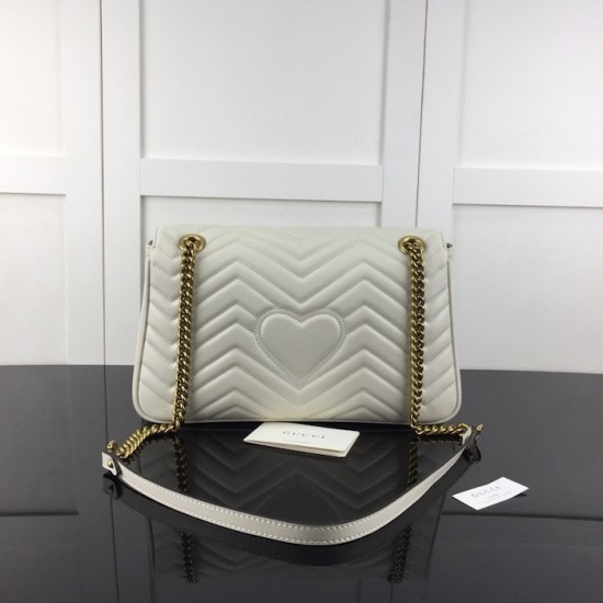 Replica Gucci GG Marmont medium shoulder bag White ‎443496