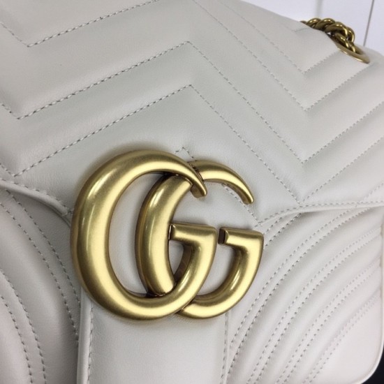 replica G*u*i gg marmont medium shoulder bag white ‎443496