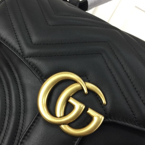 Replica Gucci GG Marmont small top handle bag black ‎498110