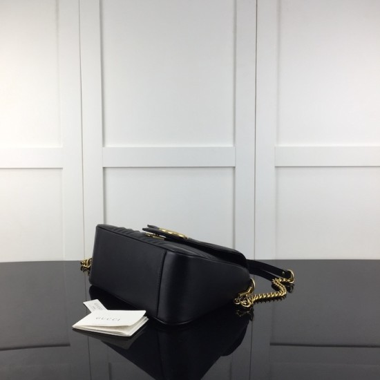 Replica Gucci GG Marmont small top handle bag black ‎498110