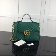 Replica Gucci GG Marmont small top handle bag green ‎498110