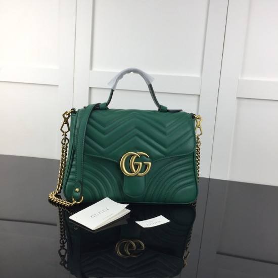 replica G*u*i gg marmont small top handle bag green ‎498110