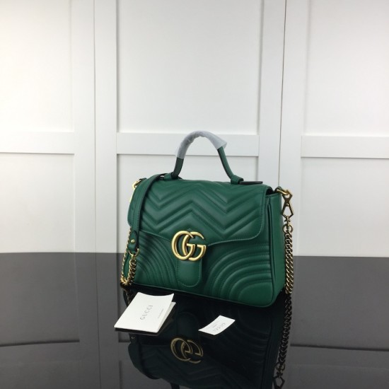 replica G*u*i gg marmont small top handle bag green ‎498110