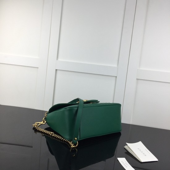 Replica Gucci GG Marmont small top handle bag green ‎498110