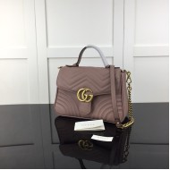 Replica Gucci GG Marmont small top handle bag nude ‎498110