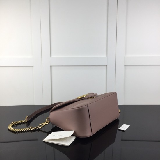 Replica Gucci GG Marmont small top handle bag nude ‎498110