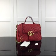 Replica Gucci GG Marmont small top handle bag red ‎498110