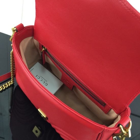 Replica Gucci GG Marmont small top handle bag red ‎498110