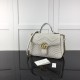 Replica Gucci GG Marmont small top handle bag white ‎498110