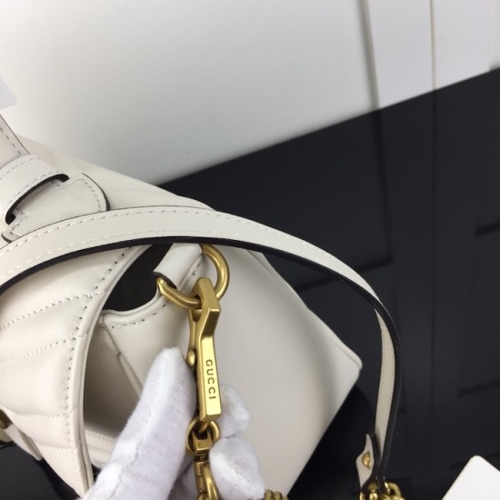 Replica Gucci GG Marmont small top handle bag white ‎498110