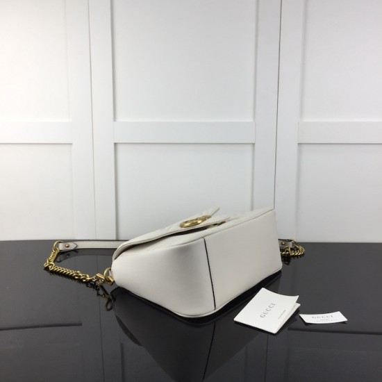 Replica Gucci GG Marmont small top handle bag white ‎498110